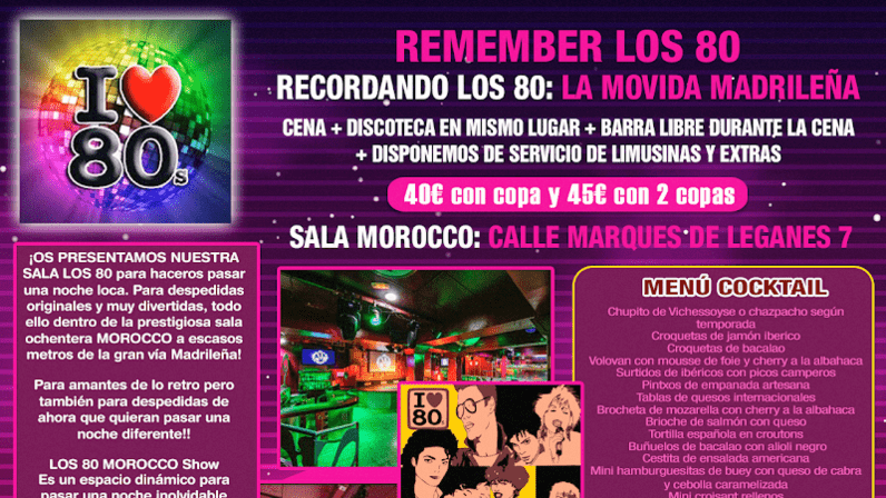 Restaurante show remember los 80