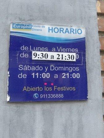 EUROPHIL Zona Villaverde Bajo - Envío de Dinero - Oficina de Cambio de Divisas - Change Dollar