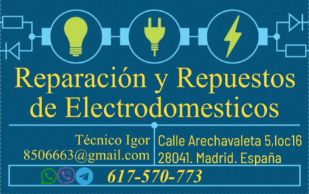 Reparación de electrodomésticos. Igor.