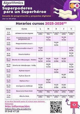 Algorithmics Rivas-Vaciamadrid. Escuela de programación para niños/as y jóvenes de 5 a 18 años
