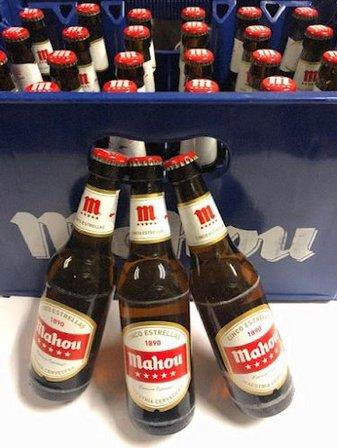 Caja de Tercios y Barriles de Cerveza mahou